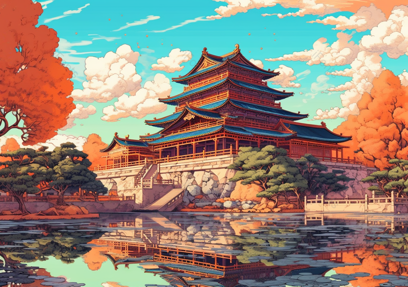 北京故宫古建筑太和殿背景插画亭台楼阁,插画/手绘图,插画/手绘图库,插画/手绘图下载,插画/手绘